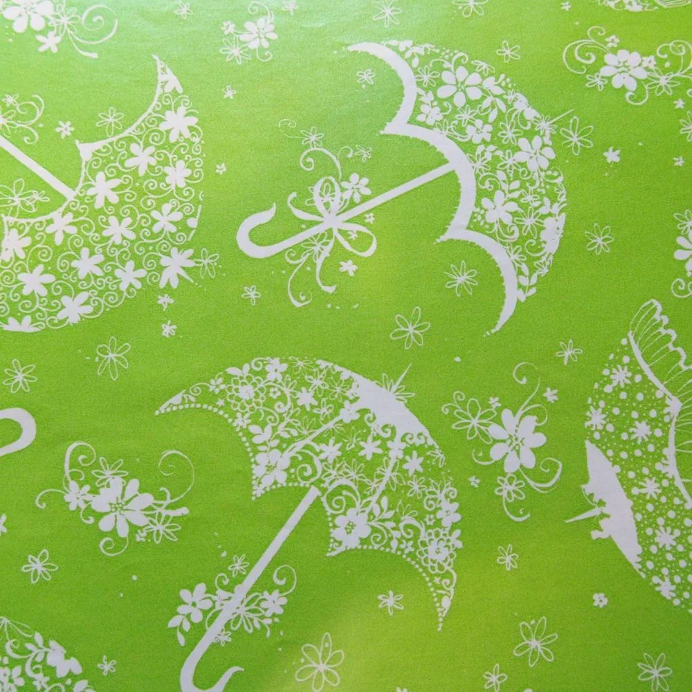 Vintage Hallmark Shower Gift Wrap Cute Umbrellas w Flowers & Bows 2 Sheets